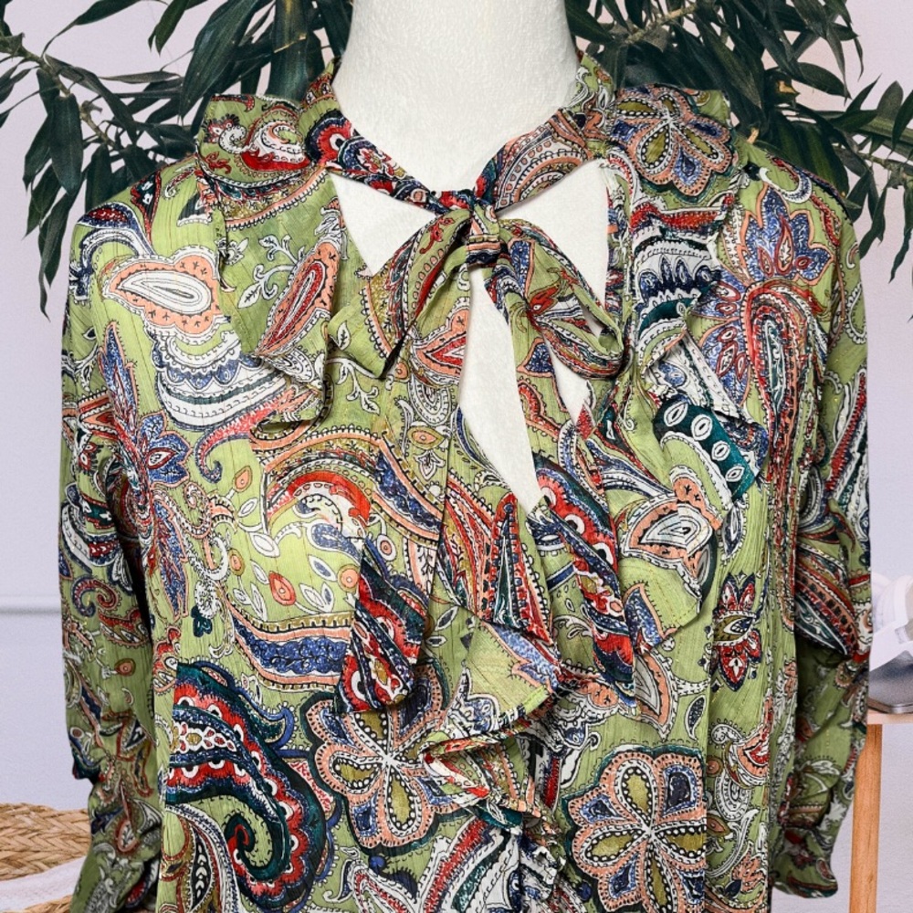 Zara Boho Paisley Blouse